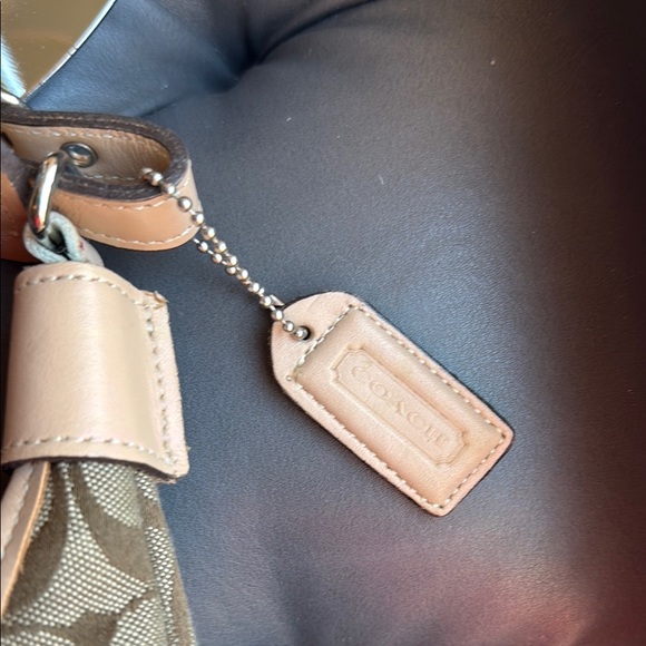 Tan and Cream Monogram Shoulder Bag - Picture 8 of 8